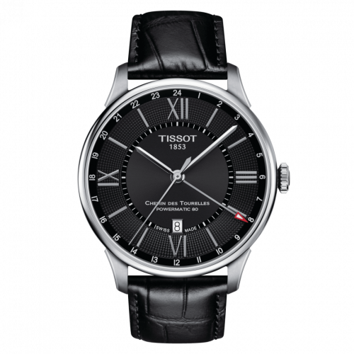 Tissot Chemin Des Tourelles Powermatic 80 GMT 42 Stainless Steel Black Strap