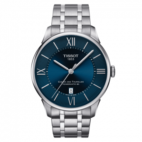 Tissot Chemin Des Tourelles Powermatic 80 42 Stainless Steel Blue Bracelet