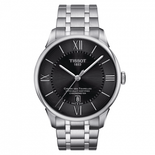 Tissot Chemin Des Tourelles Powermatic 80 COSC 42 Stainless Steel Black Bracelet