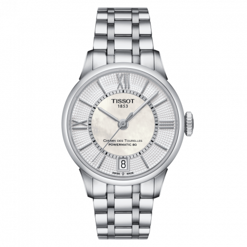 Tissot Chemin Des Tourelles Powermatic 80 32 Stainless Steel MOP Bracelet