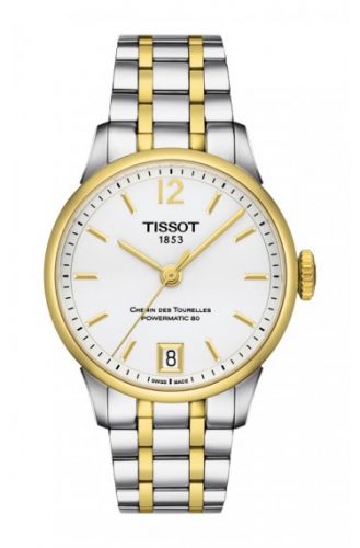 Tissot Chemin des Tourelles Powermatic 32 Stainless Steel Yellow Gold Silver Bracelet