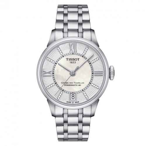 Tissot Chemin Des Tourelles Powermatic 80 32 Stainless Steel MOP Bracelet