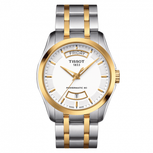 Tissot Couturier Powermatic 80 39 Stainless Steel Yellow Gold PVD White Bracelet