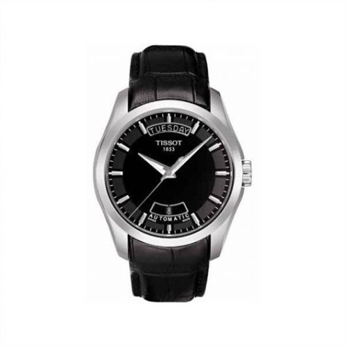 Tissot Couturier Automatic Day-Date Stainless Steel Black Strap