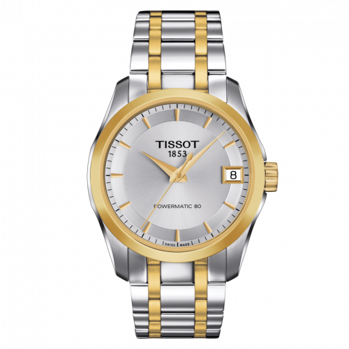 Tissot Couturier Powermatic 80 32 Stainless Steel Yellow Gold PVD Silver Bracelet