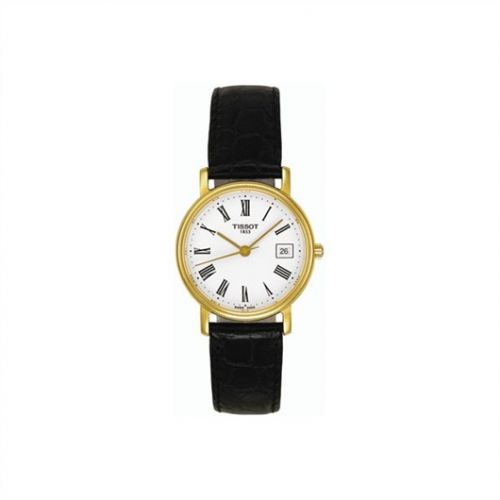 Tissot Desire Quartz 34 Yellow Gold PVD White Strap