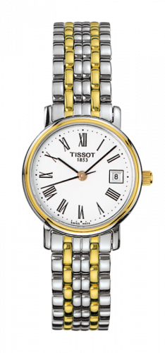 Tissot Desire Quartz 24 Stainless Steel Yellow Gold PVD White Bracelet