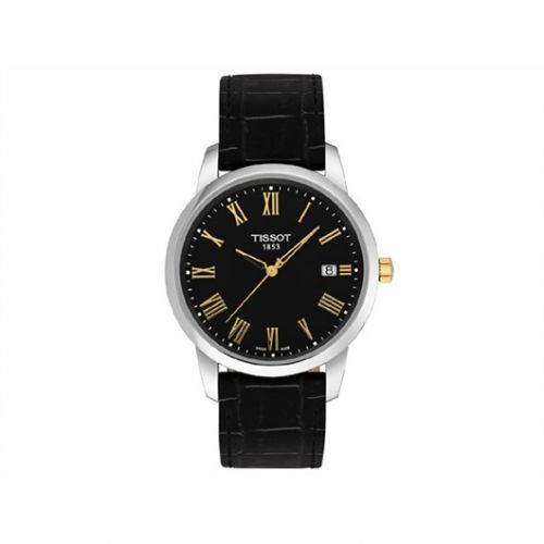 Tissot Dream Quartz 38 Stainless Steel Yellow Gold PVD Black Strap