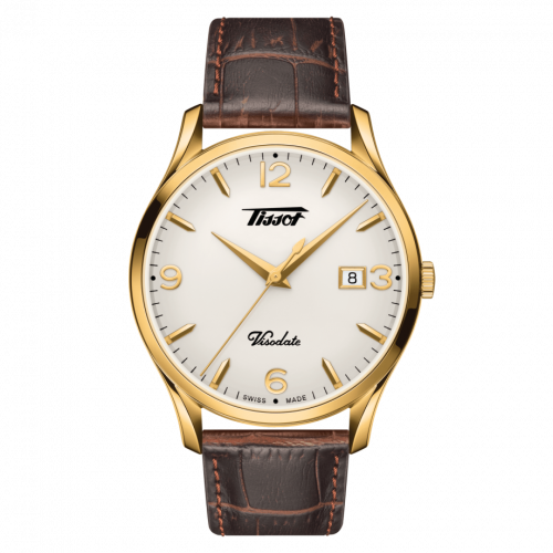 Tissot Visodate Quartz 40 Yellow Gold PVD Silver Strap
