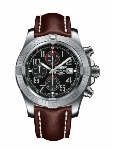 Breitling Super Avenger II Stainless Steel Volcano Black Calf Folding