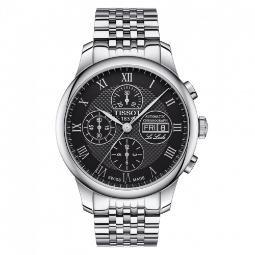 Tissot Le Locle 42.3 Valjoux Chronograph Stainless Steel Black Bracelet