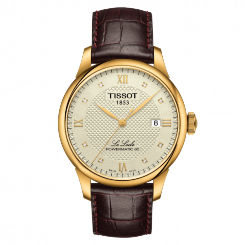 Tissot Le Locle Powermatic 80 39.3 Yellow Gold PVD Ivory Strap