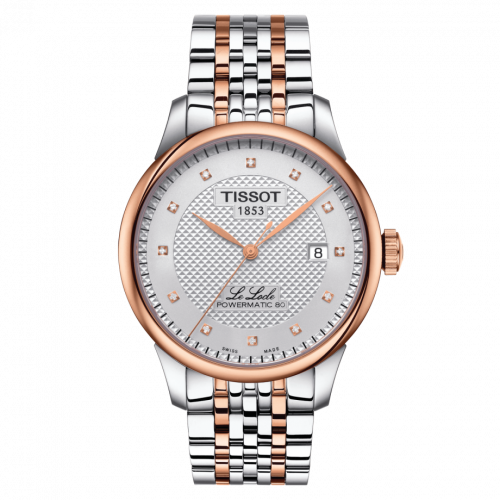 Tissot Le Locle Powermatic 80 39.3 Stainless Steel Rose Gold PVD Silver Bracelet