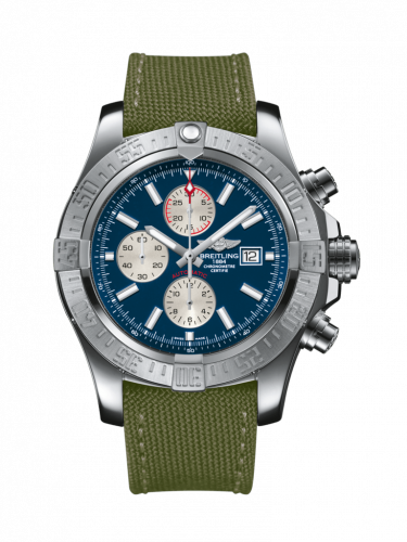 Breitling Super Avenger II Stainless Steel Mariner Blue Military Pin