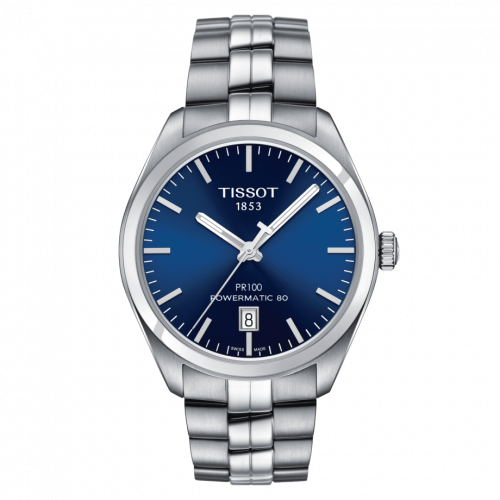 Tissot PR 100 Powermatic 80 39 Stainless Steel Blue Bracelet