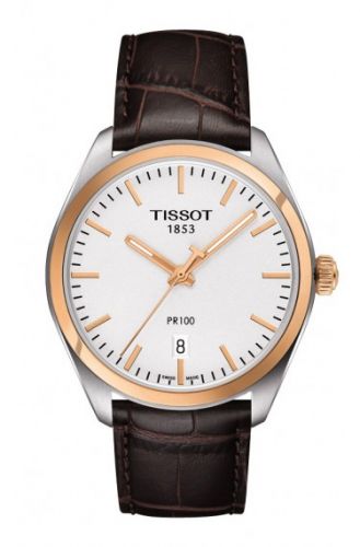 Tissot PR 100 Quartz 39 Stainless Steel Yellow Gold PVD Silver Strap
