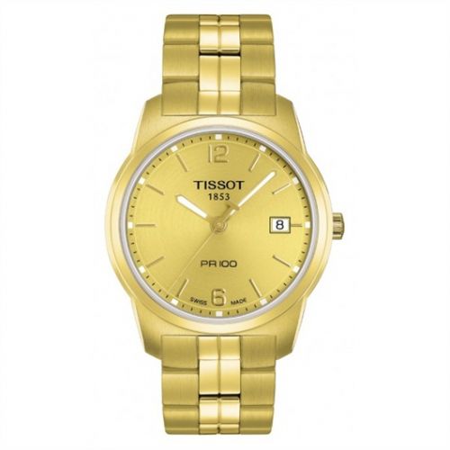 Tissot PR 100 Quartz 38 Yellow Gold PVD Champagne Bracelet