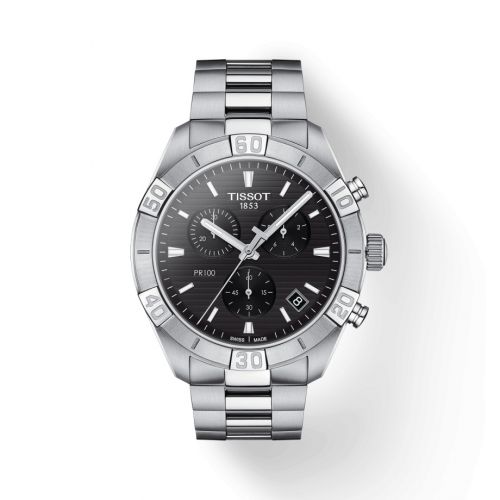 Tissot PR 100 Sport Gent Chronograph Stainless Steel Black Bracelet
