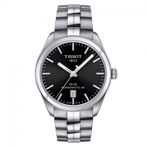 Tissot PR 100 Powermatic 80 39 Stainless Steel Black Bracelet