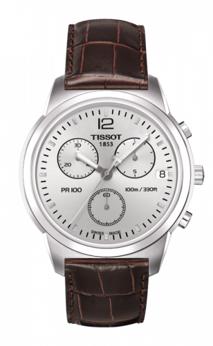 Tissot PR 100 Chronograph Quartz 38 Stainless Steel Silver Strap
