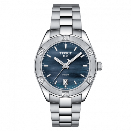 Tissot PR 100 Sport Chic 36 Stainless Steel Black MOP Bracelet
