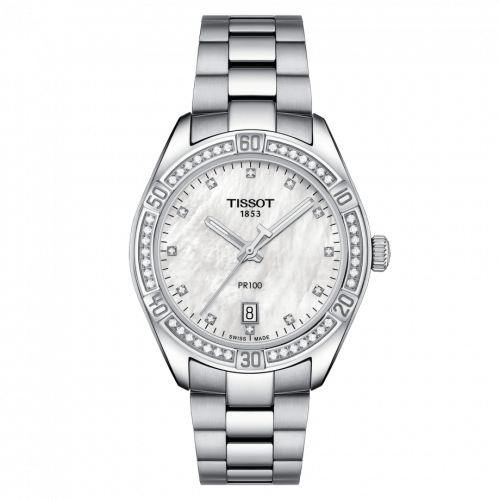 Tissot PR 100 Sport Chic 36 Stainless Steel Diamond MOP Bracelet