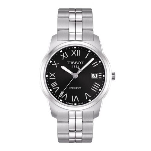 Tissot PR 100 Quartz 38 Stainless Steel Black Bracelet