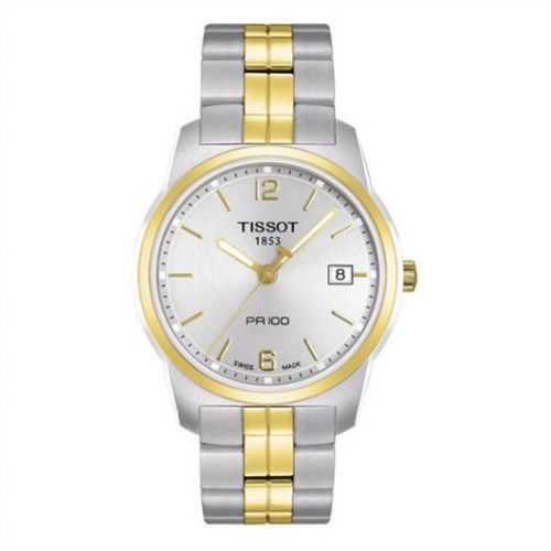 Tissot PR 100 Quartz 38 Stainless Steel Yellow Gold PVD Silver Bracelet