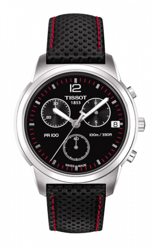 Tissot PR 100 Chronograph Quartz 38 Stainless Steel Black Strap