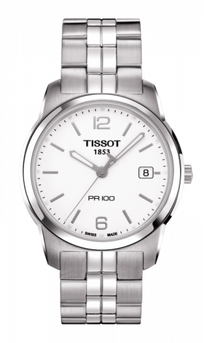 Tissot PR 100 Quartz 38 Stainless Steel White Bracelet