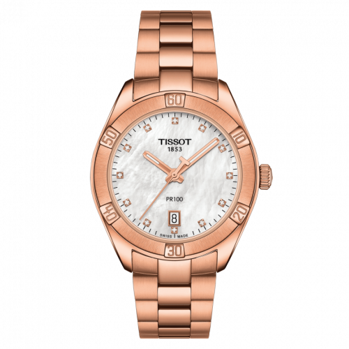 Tissot PR 100 Sport Chic 36 Rose Gold PVD MOP Bracelet