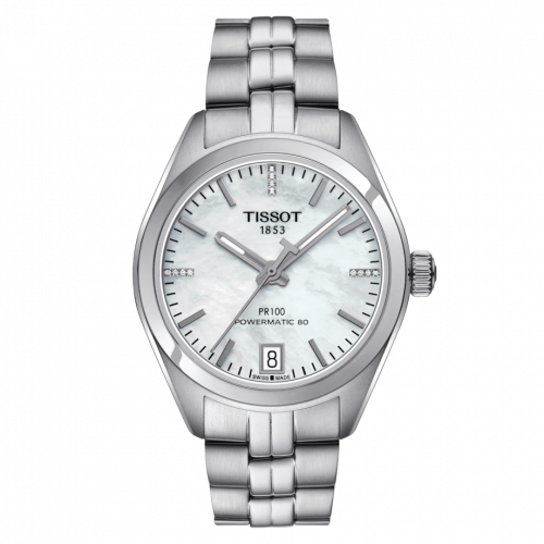 Tissot PR 100 Powermatic 80 33 Stainless Steel MOP Bracelet