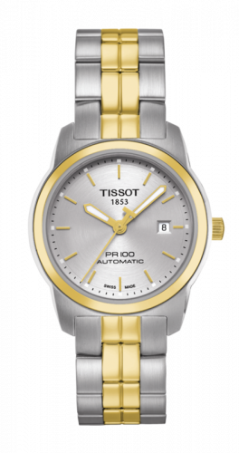 Tissot PR 100 Automatic 27 Stainless Steel Yellow Gold PVD Silver Bracelet