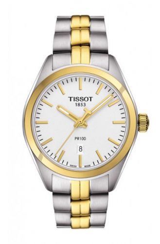 Tissot PR 100 Quartz 33 Stainless Steel Yellow Gold PVD Silver Bracelet