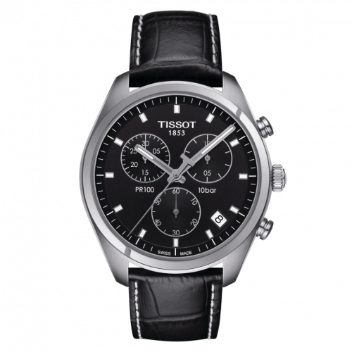 Tissot PR 100 Chronograph Quartz 41 Stainless Steel Black Strap