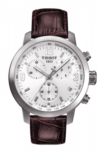 Tissot PRC 200 Quartz Chronograph Silver Leather