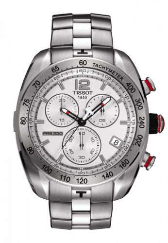 Tissot PRS 330 Quartz Chronograph 44 Stainless Steel Silver Bracelet