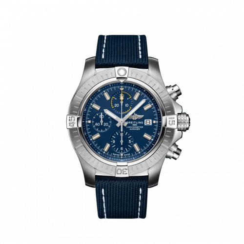 Breitling Avenger Chronograph 45 Stainless Steel Blue Military Folding