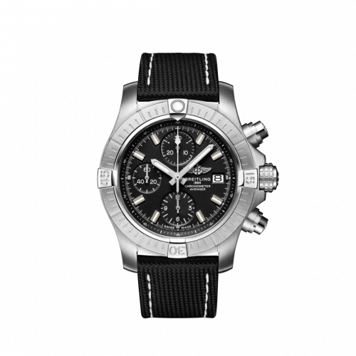 Breitling Avenger Chronograph 43 Stainless Steel Black Military Pin