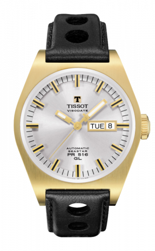 Tissot PRS 516 Automatic 40 PVD Gold Silver Strap