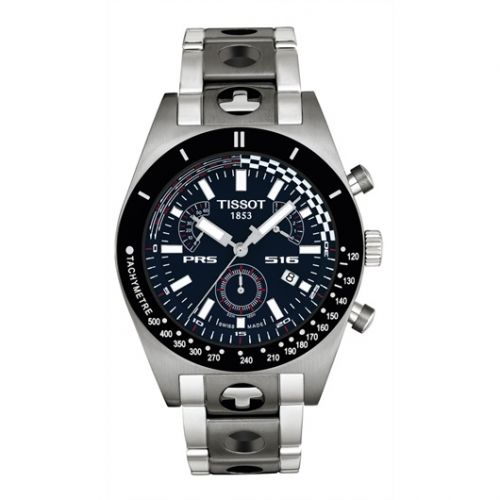 Tissot PRS 516 Quartz Chronograph 40 Stainless Steel Black Bracelet