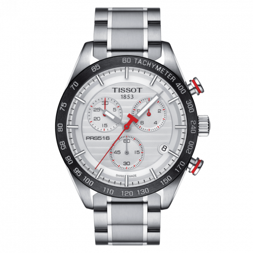 Tissot PRS 516 Chronograph Quartz Stainless Stainless Steel Silver Bracelet