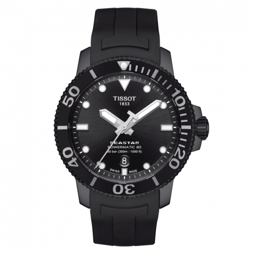 Tissot Seastar 1000 Powermatic 80 43 PVD Black Rubber