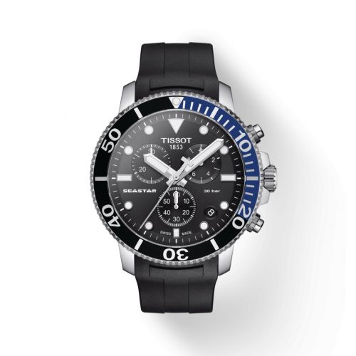 Tissot Seastar 1000 Chronograph Quartz 45.5 Stainless Steel Black Rubber