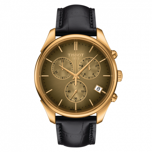 Tissot Vintage Chronograph 18k Gold Brown