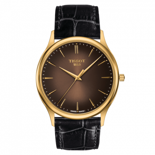 Tissot Excellence 18K Yellow Gold Brown