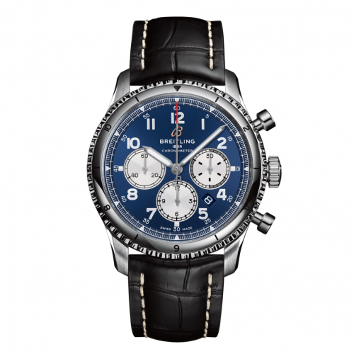 Breitling Aviator 8 B01 Chronograph 43 Stainless Steel Blue Croco Pin
