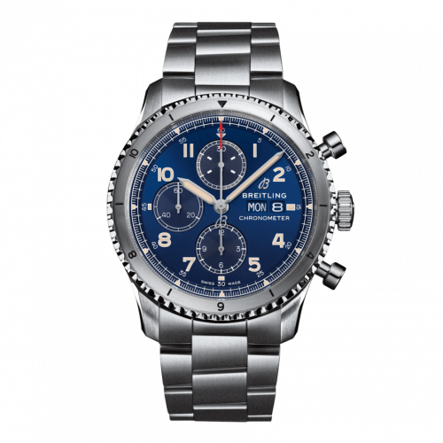 Breitling Aviator 8 Chronograph 43 Stainless Steel Blue Bracelet