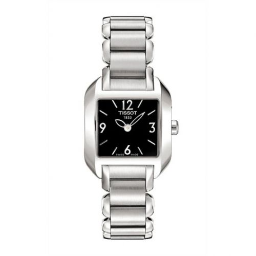 Tissot T-Wave Square Quartz 23.6 Stainless Steel Black Bracelet