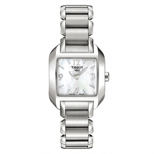 Tissot T-Wave Square Quartz 23.6 Stainless Steel MOP Bracelet